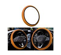 CGEAMDY Coprivolante Auto Universale Diametro 37-38 cm, Coprivolante Elastica del Volante, Microfibra Traspirante in Seta Ghiaccio, Calda in Inverno e Fresca in Rstate, Antiscivolo (Arancione)