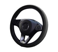 CGEAMDY Coprivolante per Auto, Universale Finta Pelle, Traspirante e Antiscivolo, Microfibra Dimensioni Standard 38 cm, Accessori Durevoli da Interno (Nero)