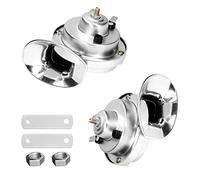 CGEAMDY Corno di Lumaca 300DB, 2 Pezzi 12V Super Rumoroso Clacson per Auto, Clacson Ad Aria Compressa Impermeabile, Corno a Lumaca Elettrico Air Horn per Auto Camion Moto Barca Motociclo(Argento)