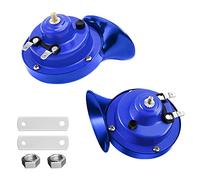 CGEAMDY Corno di Lumaca 300DB, 2 Pezzi 12V Super Rumoroso Clacson per Auto, Clacson Ad Aria Compressa Impermeabile, Corno a Lumaca Elettrico Air Horn per Auto Camion Moto Barca Motociclo (Blu)