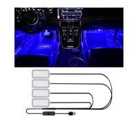 CGEAMDY Illuminazione Ambientale Dell'auto a LED, Interno Auto 4 In1 Impermeabile Striscia LED Luci D'atmosfera, Luce Del Vano Piedi Dell'auto USB Uno Trascina Quattro Luce D'ambiente(Blu)