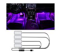 CGEAMDY Illuminazione Ambientale Dell'auto a LED, Interno Auto 4 In1 Impermeabile Striscia LED Luci D'atmosfera, Luce Del Vano Piedi Dell'auto USB Uno Trascina Quattro Luce D'ambiente(Rosa)