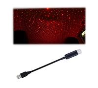CGEAMDY Luci a LED per Interni Auto, USB Luce Notturna Stella Tetto Auto, Portatile Regolabile Atmosfera per Tetto Automatico Plafoniera, Proiettore per Luce Notturna per Auto, Casa, Partito (Rosso)