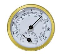 CGEAMDY Mini Termometro per Auto 58 MM, Misuratore Temperatura Analogico Meccanico, Mini Termometro con Adesivi in Pasta, per Camion, Fuoristrada, Meteorologia, Agricoltura, Industria(Oro)