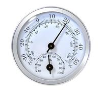 CGEAMDY Mini Termometro per Auto 58 MM, Misuratore Temperatura Analogico Meccanico, Mini Termometro con Adesivi in Pasta Camion, Fuoristrada, Meteorologia, Agricoltura, Industria(Argento)
