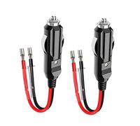 CGEAMDY Spinotto Presa Accendisigari Auto, 2 Pezzi 12V/24V Maschio Spina Adattatore Accendisigari con Cavo da 16AWG, Presa Accendisigari con Cavo Prolunga 30cm e Indicatore del LED per Inverter Auto
