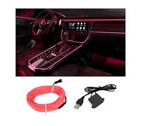 CGEAMDY Striscia LED per Auto Al Neon, Illuminazione Ambiente Kit Decorazioni Auto Accessori Interni, Neon Wire 500CM Con Protezione Fusibile per Auto, Filo Elettroluminescente (Rosa)