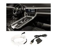 CGEAMDY Striscia LED per Auto Al Neon, Illuminazione Ambiente Kit Decorazioni Auto Accessori Interni, Neon Wire 500CM Con Protezione Fusibile per Auto, Filo Elettroluminescente (Bianco)