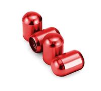 CGEAMDY Tappi Parapolvere, Tappi Universali per Valvole Pneumatici, Valvole Pneumatici Coprivalvola Pneumatico in Alluminio con Anello in Gomma per Auto, SUV, Bici, Camion, Motociclette (Rosso)
