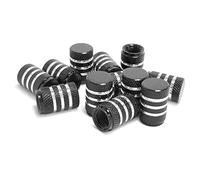 CGEAMDY Tappo Valvola in Alluminio, Coprivalvola Pneumatici, Tappi Valvola Alluminio Auto, Tappi Aria per auto in Alluminio Antipolvere per Bici Camion Motocicli, Tappi Valvole Pneumatici (Nero)
