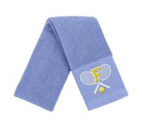 CGFN Asciugamano da tennis, regalo per uomini e donne, 33 x 109 cm, in cotone, ricamato, con accessori da tennis con monogramma per compleanno, pensionamento (blu, iniziale F)