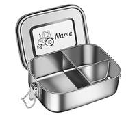 CGFN Bento Box in Acciaio Inossidabile, Portamerenda con Nome - Testo di Incisione Personalizzato, Lunch Box per Bambini e Adulti, Contenitore per Il Pranzo a Prova di Perdite con Divisorio (1200ml)