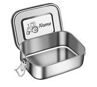 CGFN Bento Box in Acciaio Inossidabile, Portamerenda con Nome - Testo di Incisione Personalizzato, Lunch Box per Bambini e Adulti, Contenitore per Il Pranzo a Prova di Perdite (1400cm)