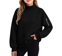 CGGMVCG Felpa con collo a lupetto per bambini, a maniche lunghe, per autunno e inverno, casual, con tasca con cerniera