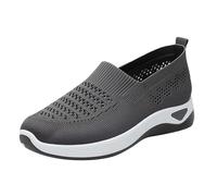 CGGMVCG Scarpe da Passeggio Ortopediche da Donna Traspiranti morbide con Supporto per Arco Plantare e diabete in Schiuma Antiscivolo, Grigio Scuro, 37 EU/Lunghezza del Piede 24cm