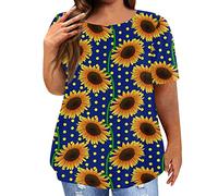 CGGMVCG Top da donna taglie forti estivo casual a maniche corte oversize magliette eleganti magliette larghe per le donne estive, Z09 Giallo, XXXXL