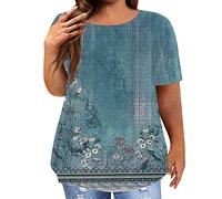 CGGMVCG Top da donna taglie forti estivo casual a maniche corte oversize magliette eleganti magliette larghe per le donne estive, Z10 Verde, XXXXL