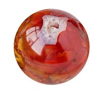 cghDRTYw Cristalli, Red Agate Crystal Ball with Wooden Stand(40~50mm)