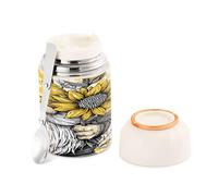 Cgiub Gnomo Girasole Food Flask BPA Free 500 ml in acciaio inox Food Jar Thermos thermos con cucchiaio pieghevole contenitore a tenuta stagna mantiene freddo e caldo