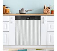 Cgiub Grigio Bianco Strisce Lavastoviglie Magnete Copertura Lavastoviglie Magneti Copertura Decorativa Frigorifero Adesivo Magnetico Elettrodomestici Cucina Pannello Decalcomania Decorazione,