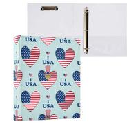 Cgiub Independence Day - Raccoglitore ad anelli A4 con portablocco, 3 anelli a D, con tasche interne, in PVC, impermeabile, contiene 200 fogli, per scuola, ufficio, casa, confezione da 1