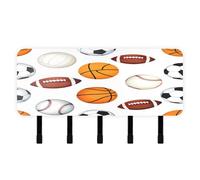 Cgiub Portachiavi da parete con palline sportive, in acrilico, con 5 ganci, autoadesivo, da parete, organizer per posta per casa, ingresso, fattoria, cucina