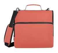 Cgiub Raccoglitore a 3 anelli con cerniera, colore arancione, con tracolla e tasche, 3,8 cm, organizer per scuola e ufficio
