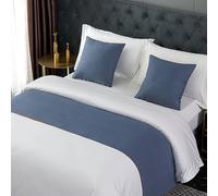 CGJseFH copriletto, Runner da Letto, Twin, Queen, King, Sciarpa for Moderna e Leggera for Hotel di Lusso for King Size Sciarpe for Comfort Liscio in Tinta Unita(Dark Blue,50 * 210cm for 150cm Bed)