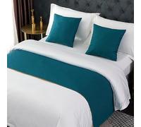 CGJseFH copriletto, Runner da Letto, Twin, Queen, King, Sciarpa for Moderna e Leggera for Hotel di Lusso for King Size Sciarpe for Comfort Liscio in Tinta Unita(Dark Green,50 * 240cm for 180cm Bed)