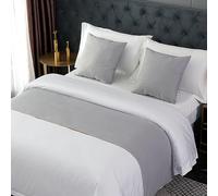 CGJseFH copriletto, Runner da Letto, Twin, Queen, King, Sciarpa for Moderna e Leggera for Hotel di Lusso for King Size Sciarpe for Comfort Liscio in Tinta Unita(Grey,50 * 240cm for 180cm Bed)