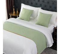 CGJseFH copriletto, Runner da Letto, Twin, Queen, King, Sciarpa for Moderna e Leggera for Hotel di Lusso for King Size Sciarpe for Comfort Liscio in Tinta Unita(Green,50 * 240cm for 180cm Bed)