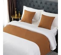 CGJseFH copriletto, Runner da Letto, Twin, Queen, King, Sciarpa for Moderna e Leggera for Hotel di Lusso for King Size Sciarpe for Comfort Liscio in Tinta Unita(Brown,50 * 210cm for 150cm Bed)