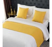 CGJseFH copriletto, Runner da Letto, Twin, Queen, King, Sciarpa for Moderna e Leggera for Hotel di Lusso for King Size Sciarpe for Comfort Liscio in Tinta Unita(Yellow,50 * 210cm for 150cm Bed)