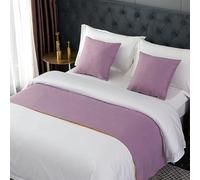 CGJseFH copriletto, Runner da Letto, Twin, Queen, King, Sciarpa for Moderna e Leggera for Hotel di Lusso for King Size Sciarpe for Comfort Liscio in Tinta Unita(A Purple,50 * 180cm for 120cm Bed)