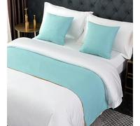 CGJseFH copriletto, Runner da Letto, Twin, Queen, King, Sciarpa for Moderna e Leggera for Hotel di Lusso for King Size Sciarpe for Comfort Liscio in Tinta Unita(Cyan,50 * 210cm for 150cm Bed)