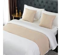 CGJseFH copriletto, Runner da Letto, Twin, Queen, King, Sciarpa for Moderna e Leggera for Hotel di Lusso for King Size Sciarpe for Comfort Liscio in Tinta Unita(Khaki,50 * 210cm for 150cm Bed)