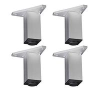 CGJseFH gambe per mobili, Set di 4 gambe for mobili in metallo, piedini regolabili con zoccolo in alluminio for armadio, divano, cucina, libreria, viti incluse, altezza regolabile 0-5 mm(10cm)