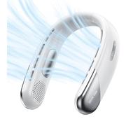 CGJseFH ventilatore da collo, Ventilatore da collo raffreddante senza pale, soffia aria fredda, indossabile, regolabile, a mani libere, ricaricabile, regalo(White)