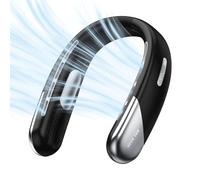 CGJseFH ventilatore da collo, Ventilatore da collo raffreddante senza pale, soffia aria fredda, indossabile, regolabile, a mani libere, ricaricabile, regalo(Black)