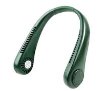 CGJseFH ventilatore da collo, Ventilatore personale indossabile, ricaricabile tramite USB, regali for uomini, donne, viaggi, attività all'aperto(Dark Green)