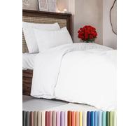 CGK Unlimited Set copripiumino Bianco 3 pezzi 240x220 cm - Morbido in microfibra poliestere, elegante e resistente con 2 federe 65x65 cm lavabile in lavatrice, con chiusura a cerniera e lacci.