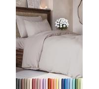 CGK Unlimited Set copripiumino Grigio chiaro 3 pezzi 240x260 cm - Morbido in microfibra poliestere, elegante e resistente con 2 federe 65x65 cm lavabile in lavatrice, con chiusura a cerniera e lacci.