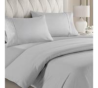 CGK Unlimited Set copripiumino matrimoniale grigio - Set biancheria da letto matrimoniale 3 pezzi con federe - Microfibra lusso ultra morbida, anallergica, non richiede stiratura