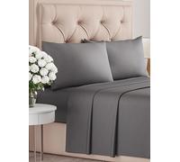 CGK Unlimited Set lenzuola singolo 4 pezzi 90x190 cm - morbida microfibra spazzolata, traspirante e certificata OEKO-TEX - lenzuolo con angoli, lenzuolo piatto 170x240 e 2 federe 50x80 - Grigio scuro