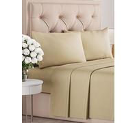 CGK Unlimited Set lenzuola singolo 4 pezzi 90x190 cm - morbida microfibra spazzolata, traspirante e certificata OEKO-TEX - lenzuolo con angoli, lenzuolo piatto 170x240 cm e 2 federe 50x80 cm - Beige