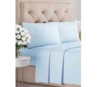 CGK Unlimited Set lenzuola singolo 4 pezzi 90x190 cm - morbida microfibra spazzolata, traspirante e certificata OEKO-TEX - lenzuolo con angoli, lenzuolo piatto 170x240 e 2 federe 50x80 - Blu chiaro