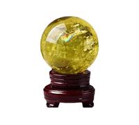 CGKJsdyDE Sfera di Cristallo, Decorazioni for La Casa E Artigianato con Supporto A Sfera in Cristallo Citrino Naturale Feng Shui Fengshui, Guarigione, Divinazione(8cm)