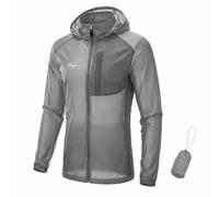 CGLRybO Giacca da ciclismo da uomo, sottile e leggera, con cappuccio ripiegabile, con custodia, giacca a vento con protezione solare UPF 50+, cappotto per attività all'aperto, escursionismo, ciclismo