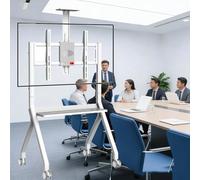 CGLYYDS Supporto per Smart Board con Ruote, Carrello TV Mobile da Pavimento con Quattro Ruote Bloccabili - Design Ideale per Ufficio, Aula e Casa, capacità di Carico 120 kg White-42-75inch