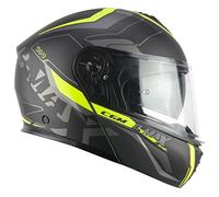 CGM Casco modulare, 569G C-MAX CITY, Nero Giallo fluo opaco,XXL(63-64cm)